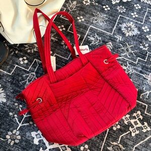 NWT Vera Bradley Glenna Satchel Red Quilted Tote Bag